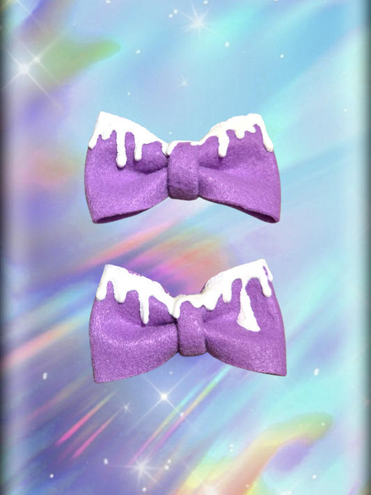 Frosted hair bows clips